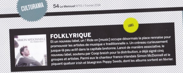 article le Mensuel de Rennes Simon McDonnell Ride On Mus Poppy Seeds